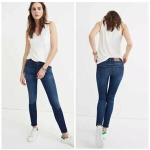 Madewell Skinny Ankle Jeans Blue Denim 25 Preppy Coastal Cottagecore Mall Girl